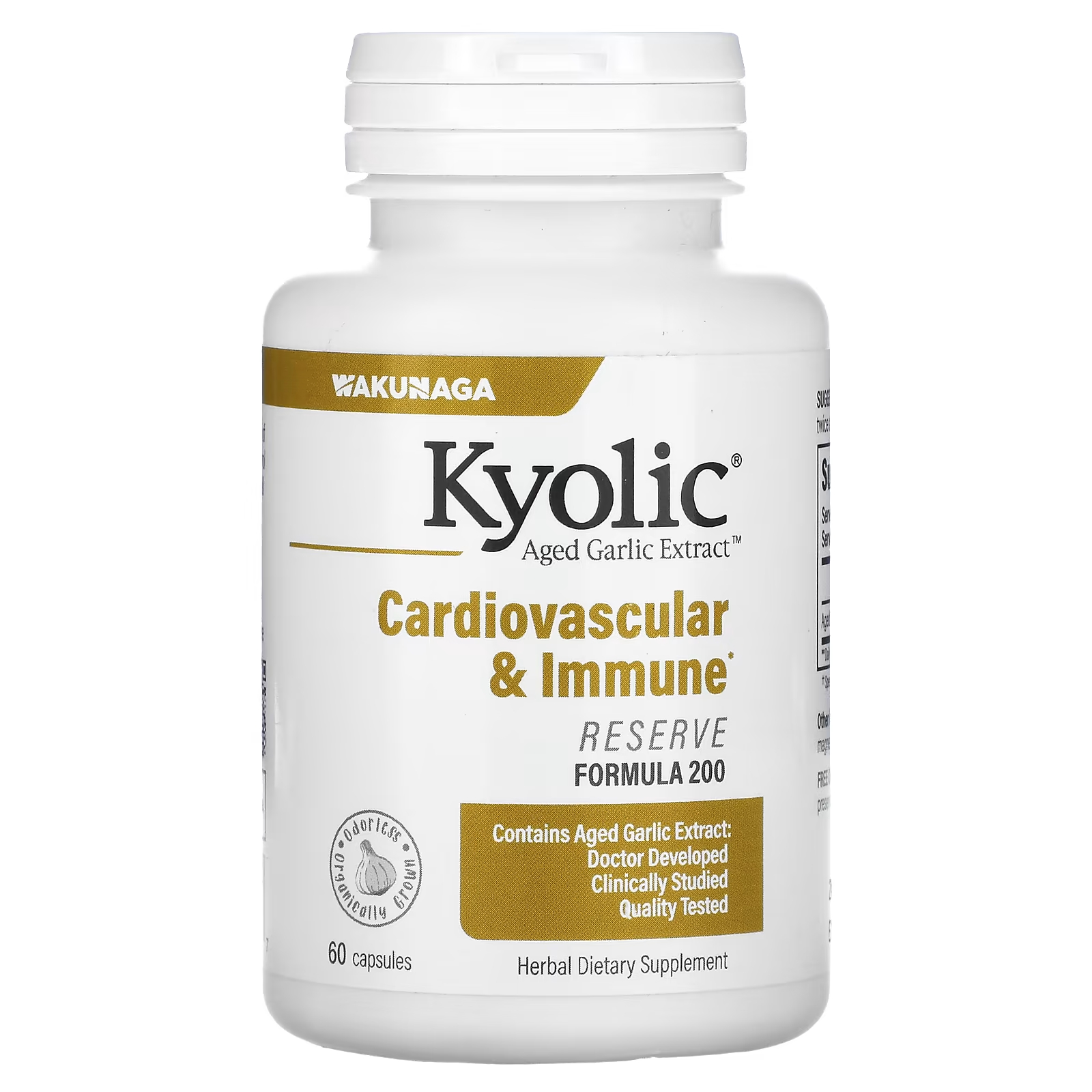 Kyolic Экстракт выдержанного чеснока, резерв, 60 капсул kyolic экстракт выдержанного чеснока формула 103 для поддержки иммунитета 100 капсул