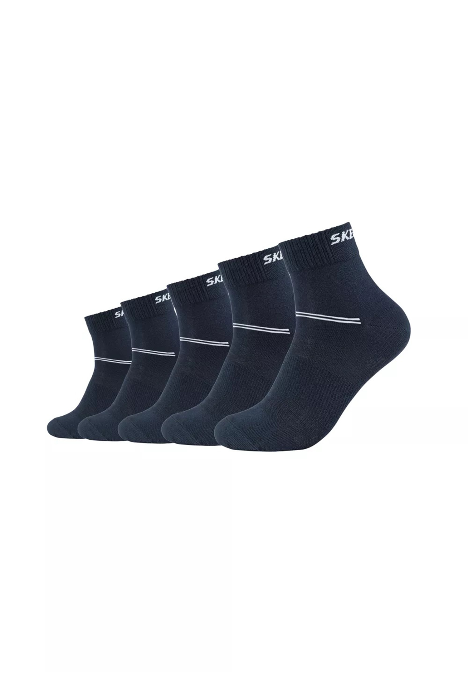 Носки Skechers Unisex 5p Basic Quarter Mesh Ventilation, темно синий