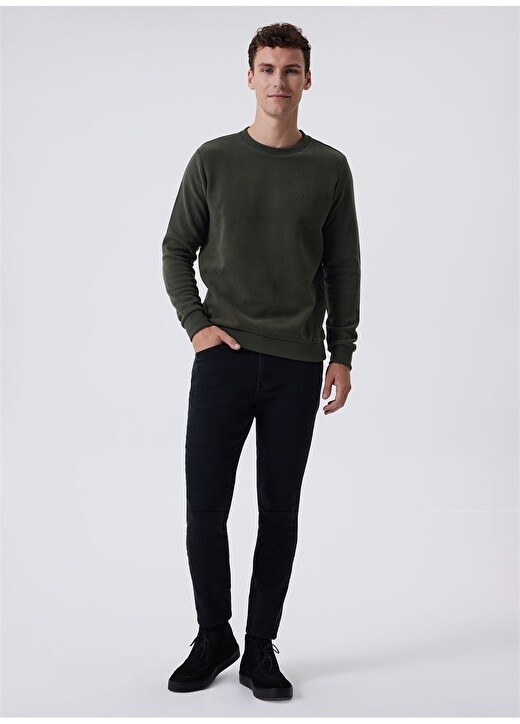 

Мужской свитшот цвета хаки с круглым вырезом Lee Cooper