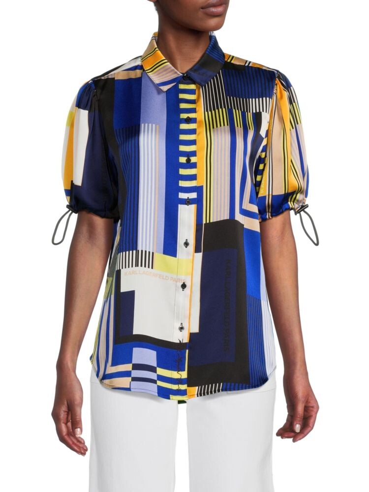 

Рубашка в несколько полосок Karl Lagerfeld Paris, цвет Blue Multicolor