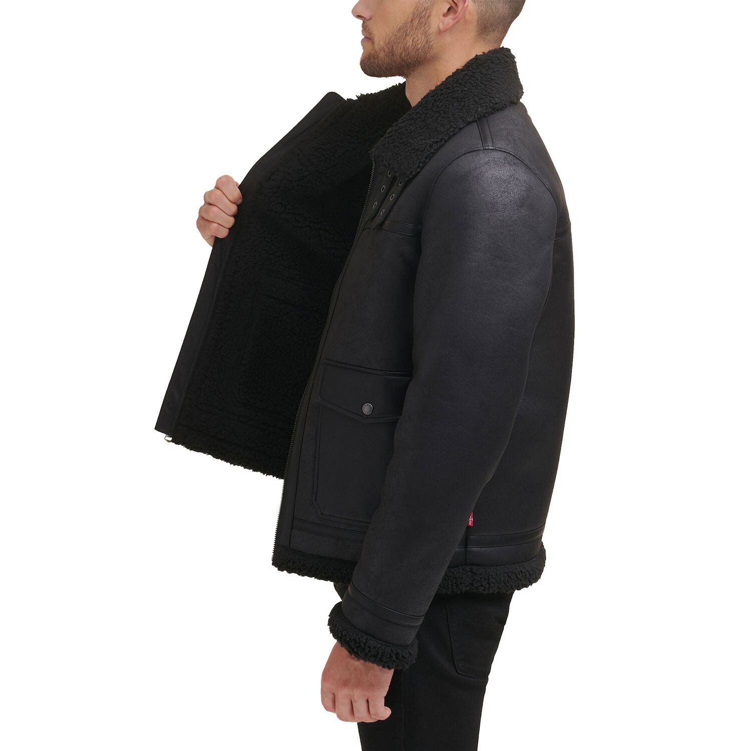 

Мужская куртка Rancher из искусственной овчины Levi's, черный