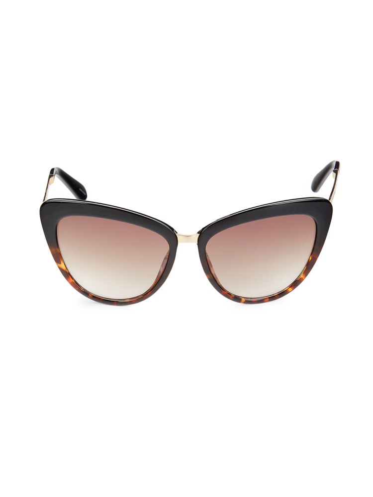 цена Солнцезащитные очки «кошачий глаз» 56MM Kate Spade New York, цвет Black Multicolor