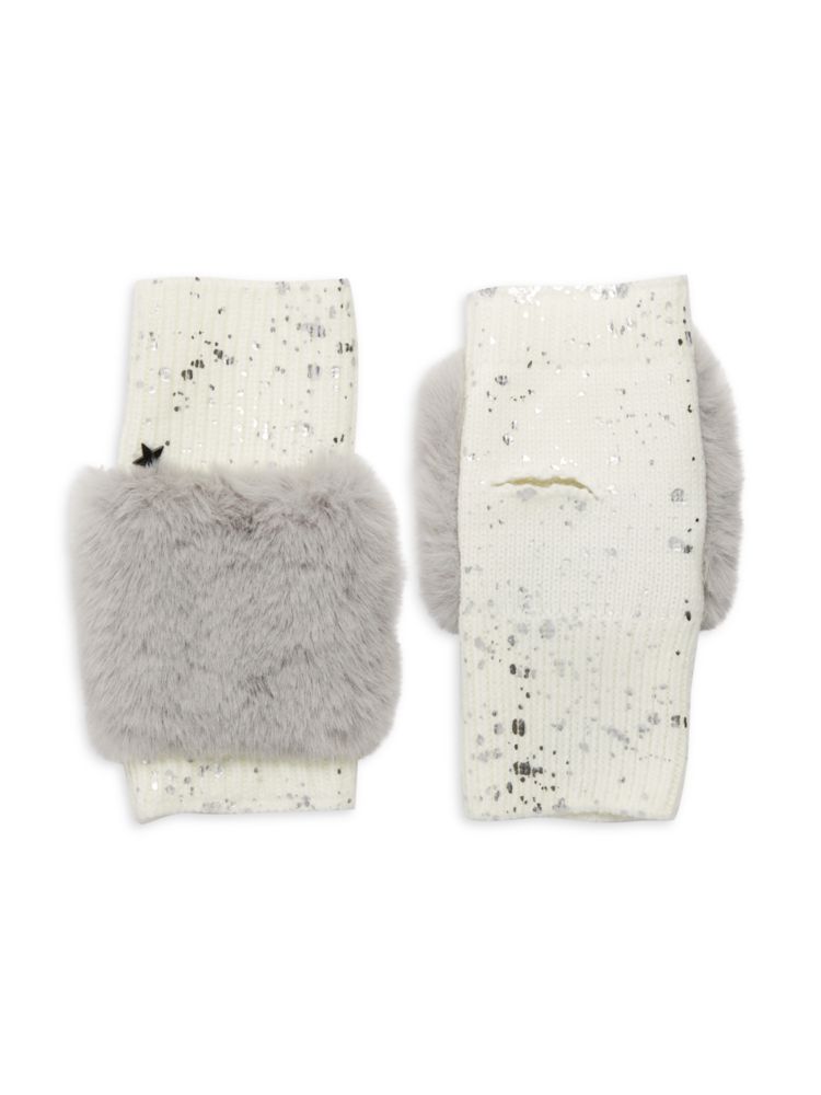 Перчатки без пальцев с отделкой из искусственного меха Jocelyn, слоновая кость цена и фото
