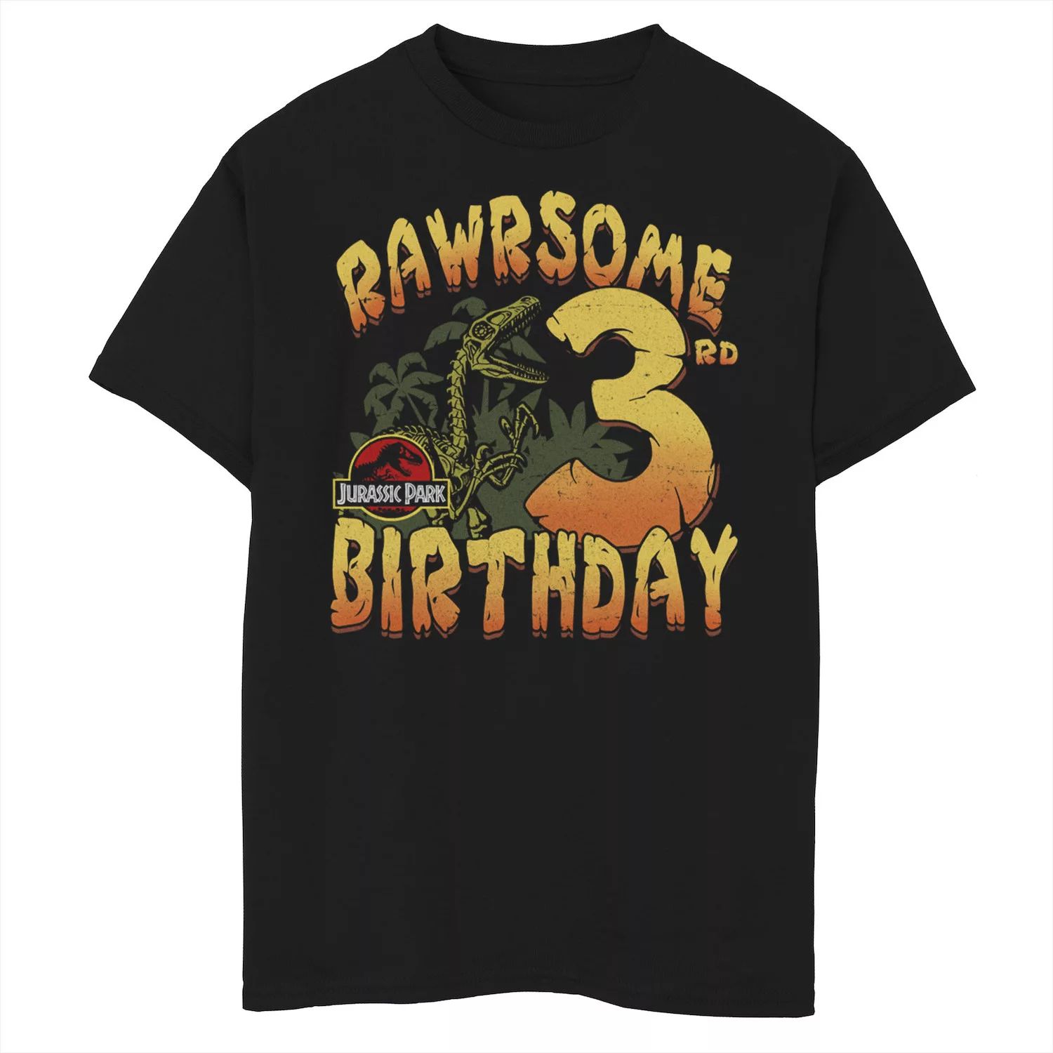 Футболка Rawrsome с графическим рисунком на 3-й день рождения для мальчиков 8–20 лет Jurassic Park