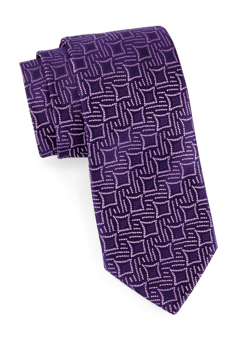 цена Жаккардовый шелковый галстук Charvet, фиолетовый