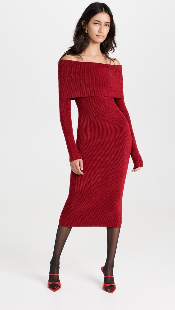 

Платье Philosophy di Lorenzo Serafini Chenille Off Shoulder, красный