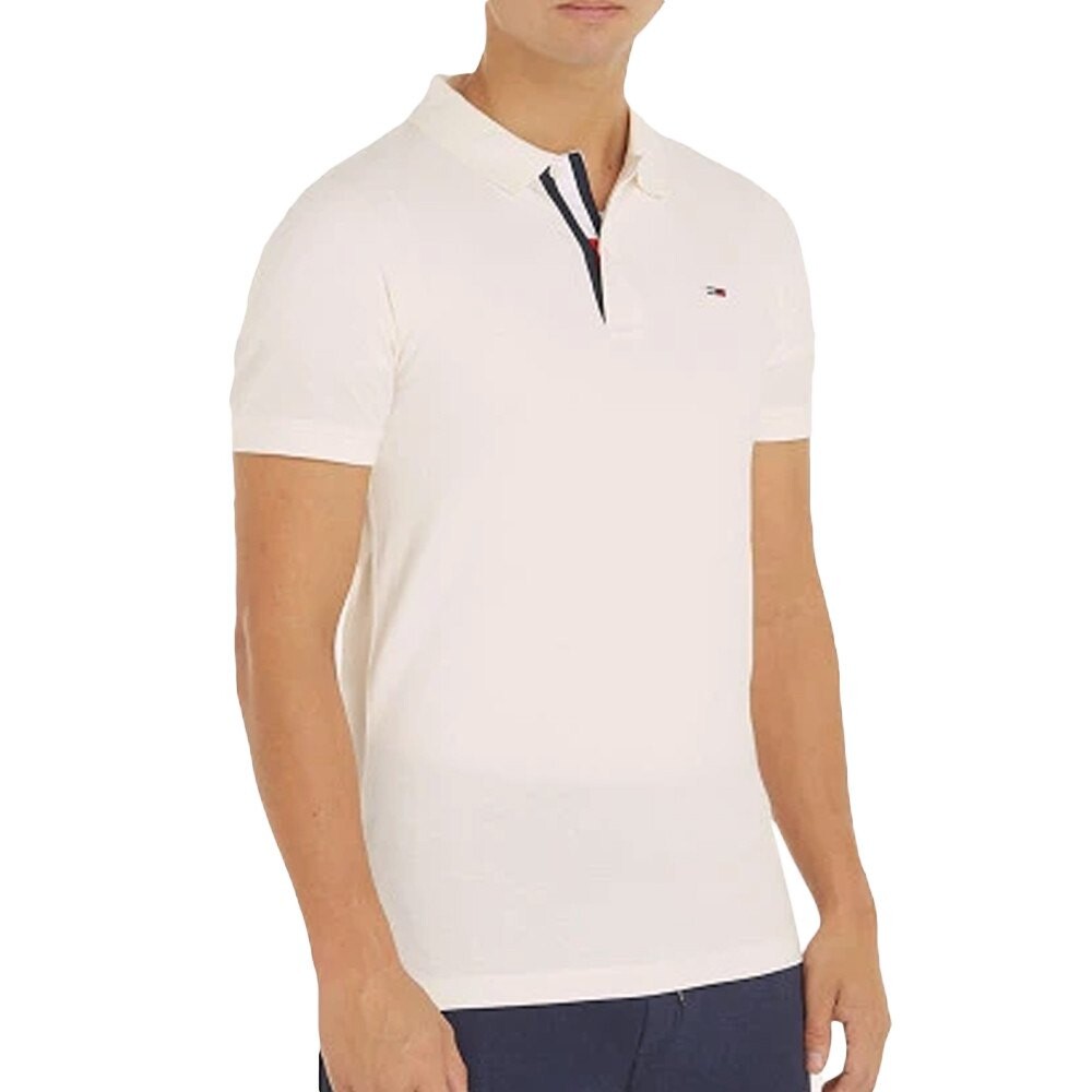 

Поло с коротким рукавом Tommy Jeans Slim Fit Placket, бежевый