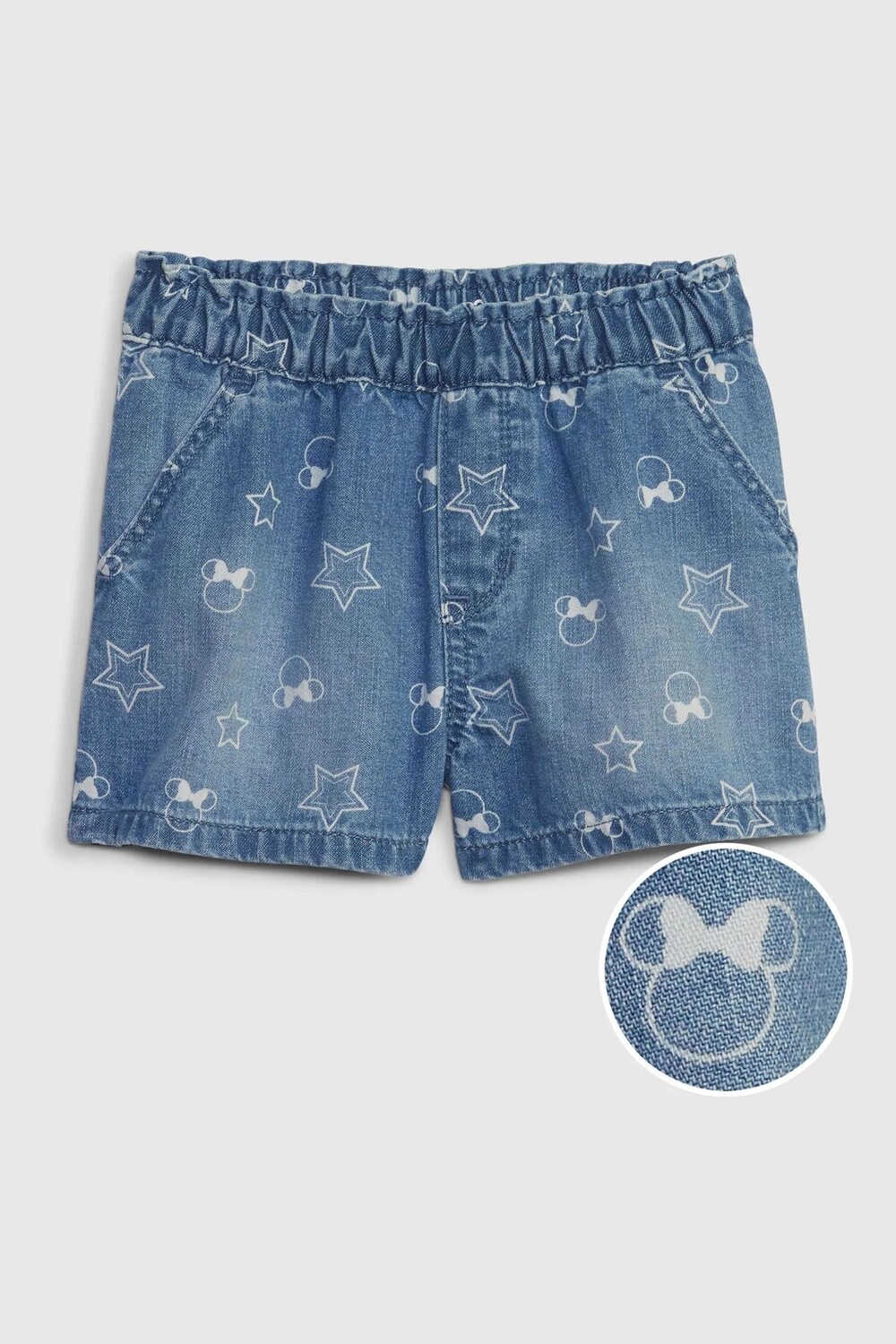 

Джинсовые шорты Disney Minnie Mouse без застежки Gap, синий