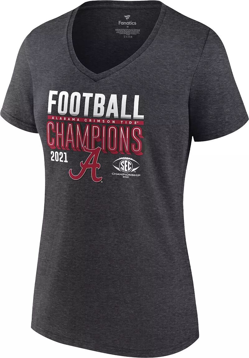 

Женская футболка NCAA 2021 SEC Football Champions Alabama Crimson Tide в раздевалке