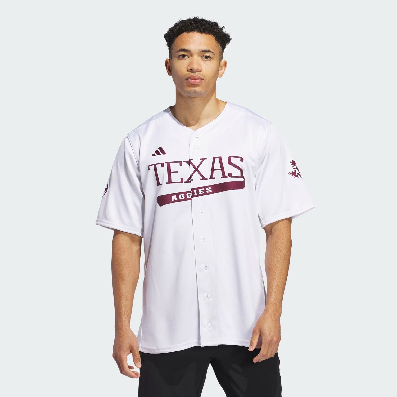 

Бейсбольная майка Texas A&M Adidas, цвет White