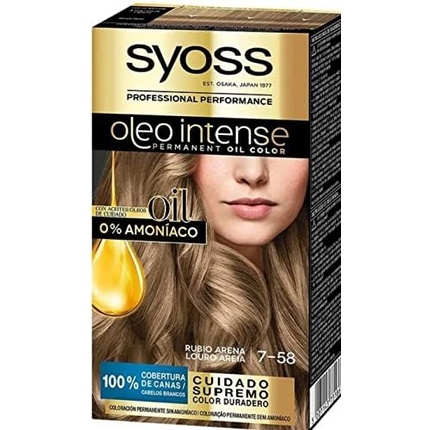 

Стойкая краска для волос Oleo Intense 7-58 Песочный блондин, Syoss