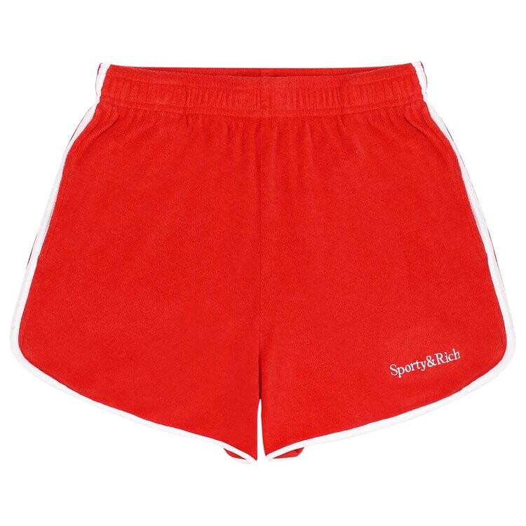 

Шорты Sporty & Rich Serif Logo Terry Shorts, цвет Red/White