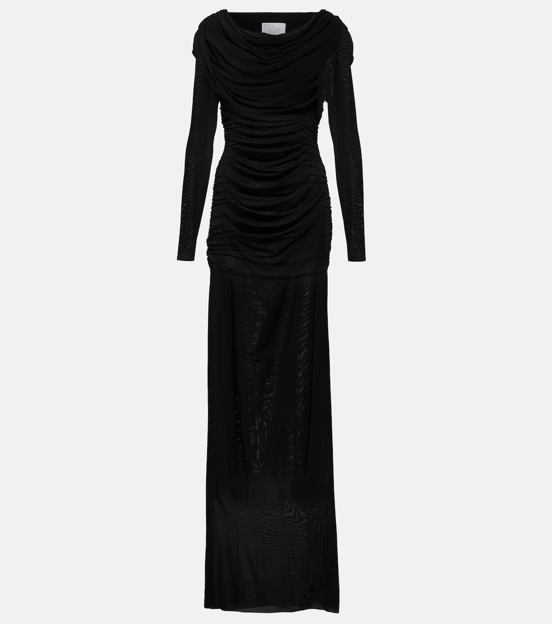 Платье с рюшами GIUSEPPE DI MORABITO, черный платье giuseppe di morabito хлопок прилегающее мини шлейф размер 40 желтый