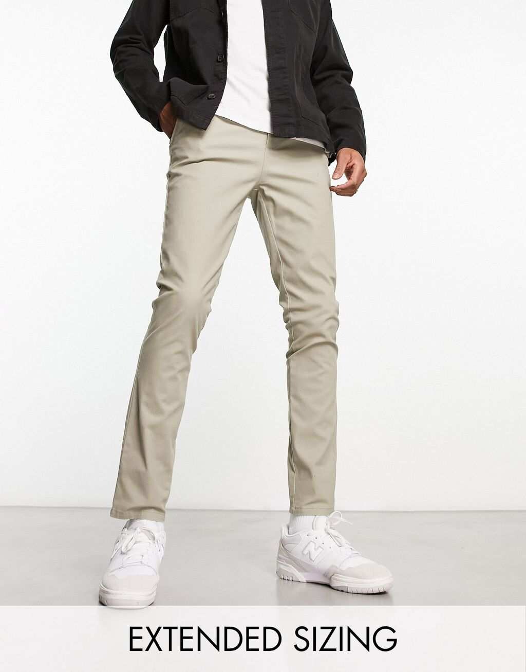 

Бежевые брюки чиносы скинни ASOS DESIGN, Бежевый