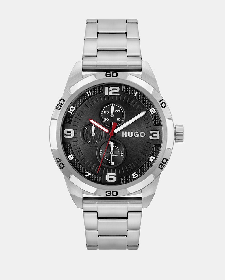 Многофункциональные стальные мужские часы Grip 1530276 Hugo, серебро