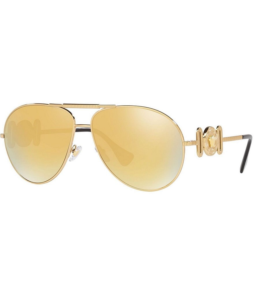 Versace Солнцезащитные очки-авиаторы унисекс Ve2249 65 мм, золотой