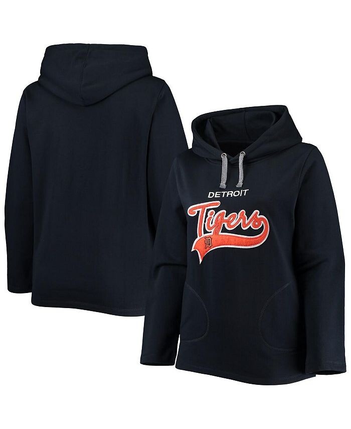 

Женский темно-синий пуловер с капюшоном Detroit Tigers больших размеров Soft As A Grape, синий