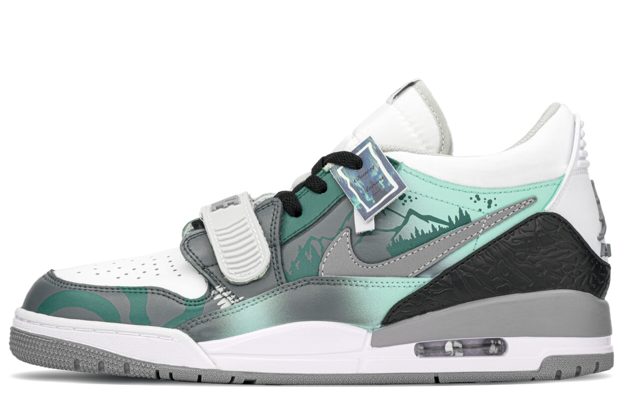 

Кроссовки Jordan Legacy 312 Skateboarding Shoes Men Low-top Gray/green/cyan, зеленый