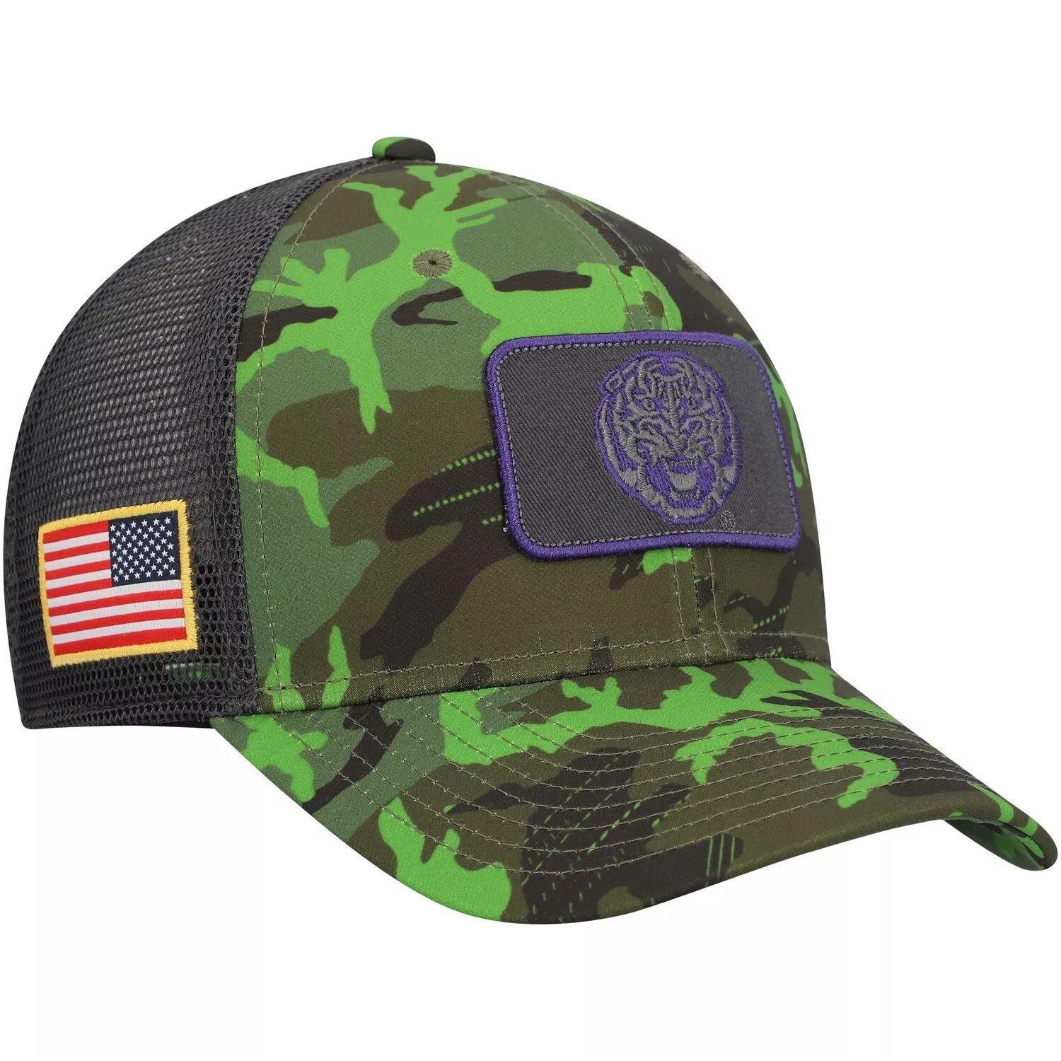 

Мужская кепка Nike Camo/Black LSU Tigers Classic99 Veterans Day Trucker Snapback