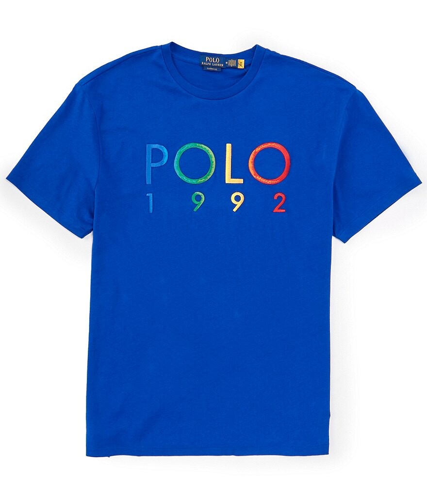 

Трикотажная футболка Polo Ralph Lauren классического кроя 1992 года с короткими рукавами, синий