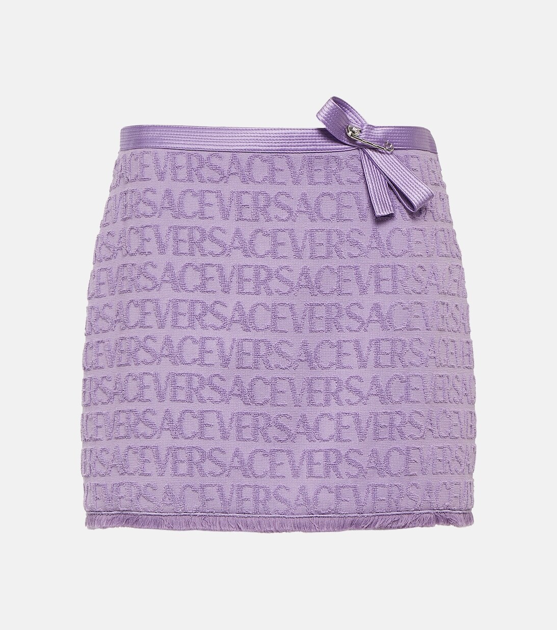

Хлопковая мини-юбка с декорированным логотипом VERSACE, фиолетовый
