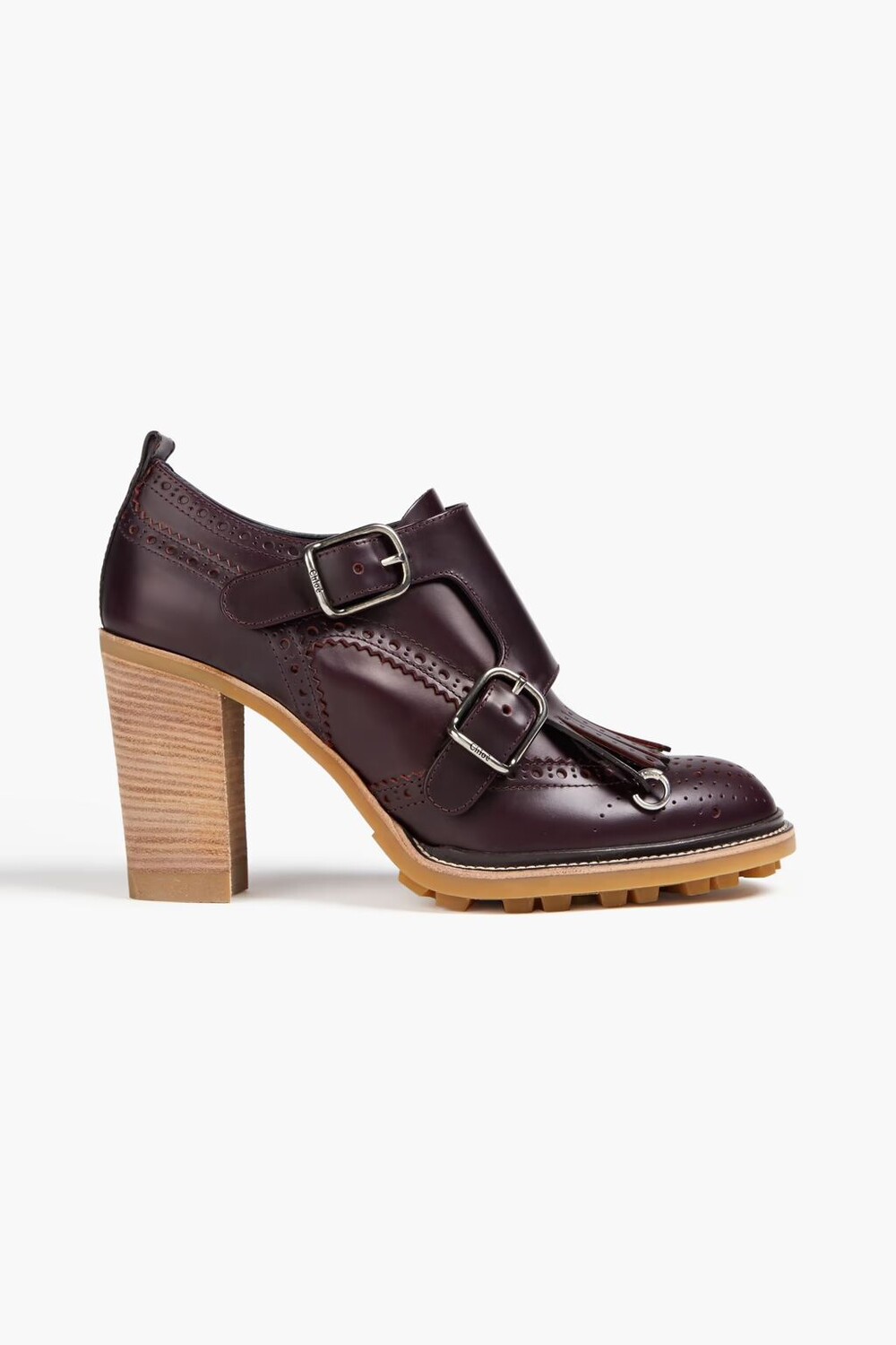 

Кожаные туфли Franne с пряжкой и бахромой Chloé, темно фиолетовый