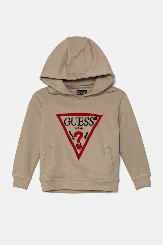 

Детская хлопковая толстовка Guess, бежевый