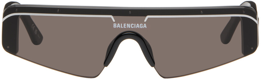 

Черные лыжные прямоугольные солнцезащитные очки Balenciaga, цвет Black