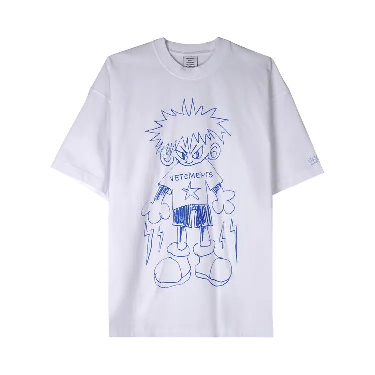 

Футболка Vetements Scribbled Teen 'White', белый
