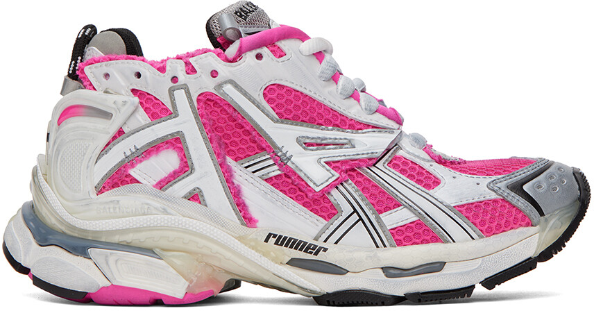 

Balenciaga Розово-белые низкие кеды Runner