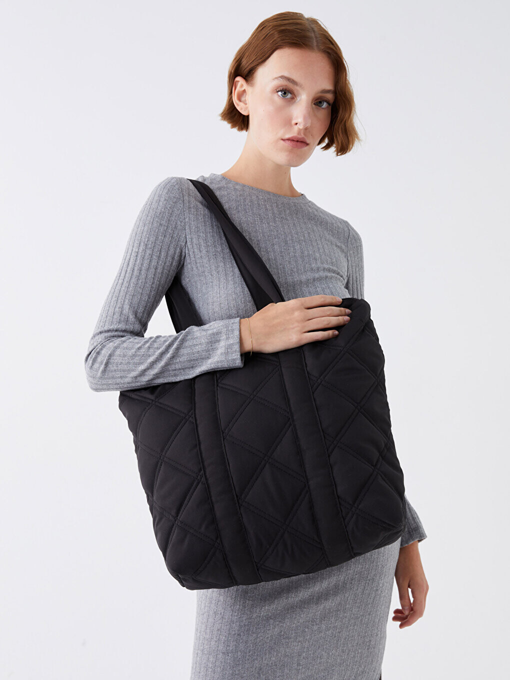 

Стеганая сумка через плечо с узором LCW ACCESSORIES, черный