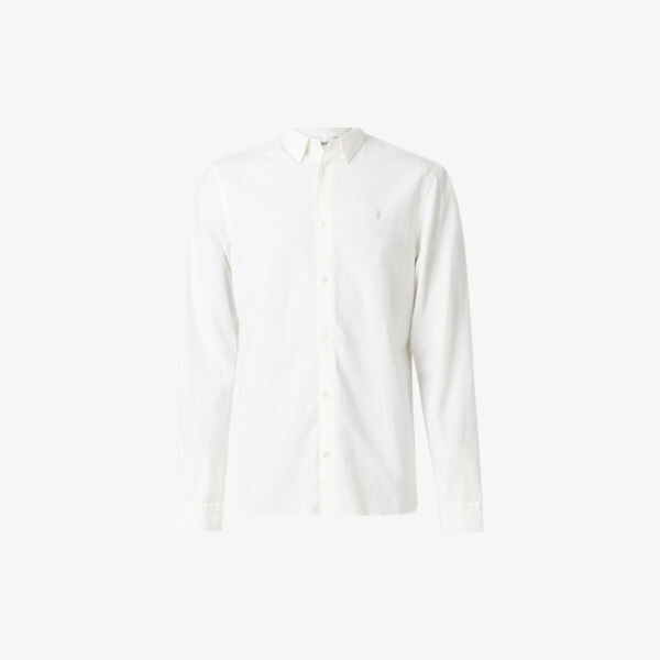 

Рубашка Lovell узкого кроя из хлопка Allsaints, белый