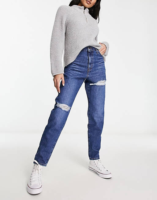 

Рваные джинсы Levi's с завышенной талией после стирки