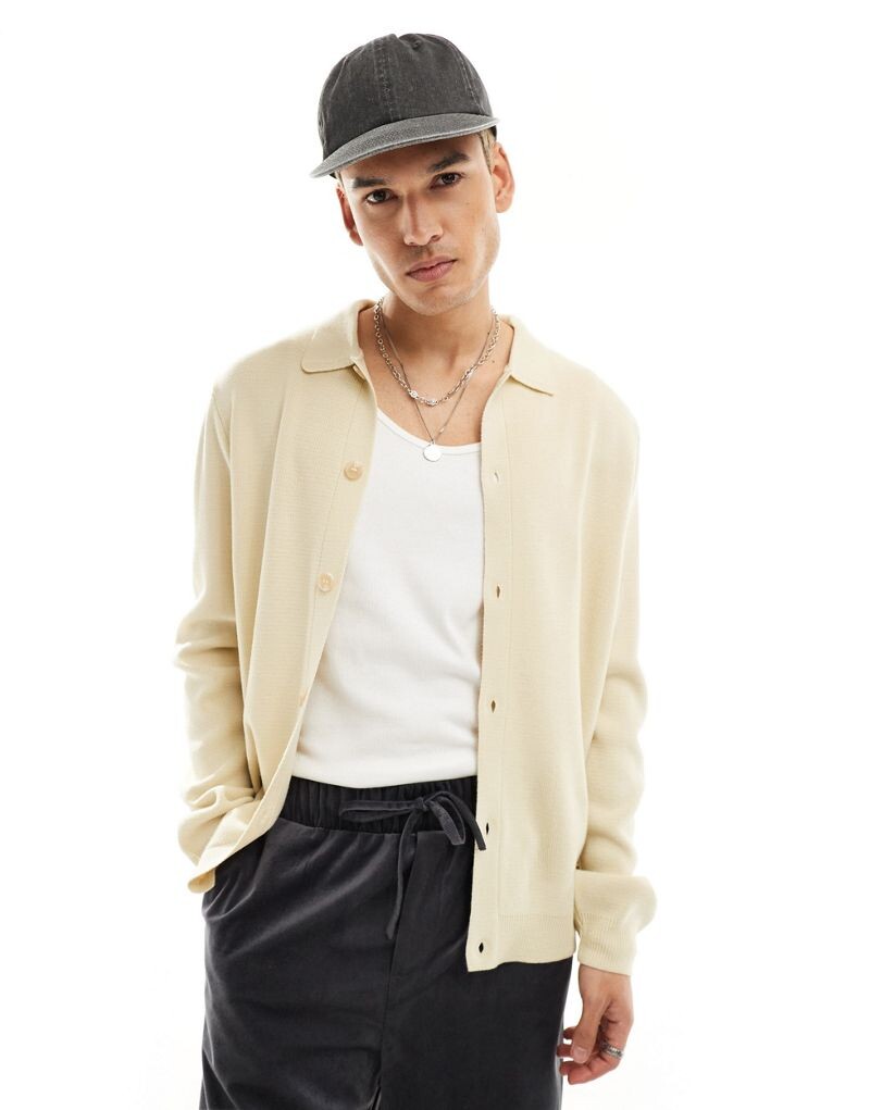 

ASOS DESIGN – кардиган с пуговицами цвета экрю