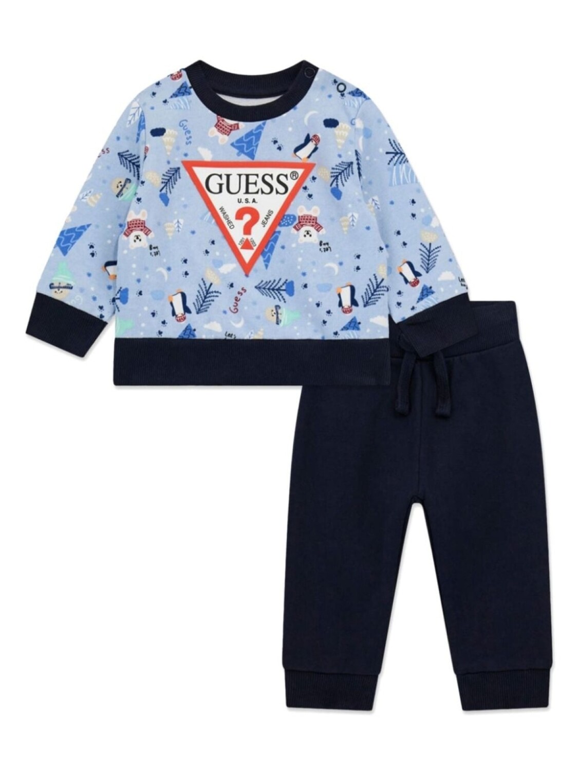 

Спортивный костюм с логотипом guess kids (комплект из двух штук), синий
