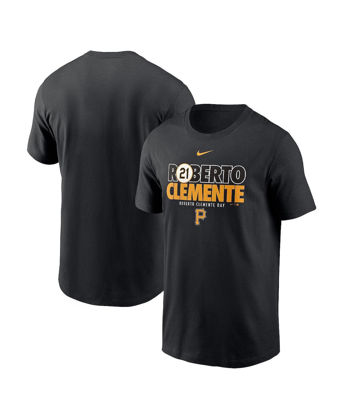

Мужская черная памятная футболка Roberto Clemente Pittsburgh Pirates Nike, Черный