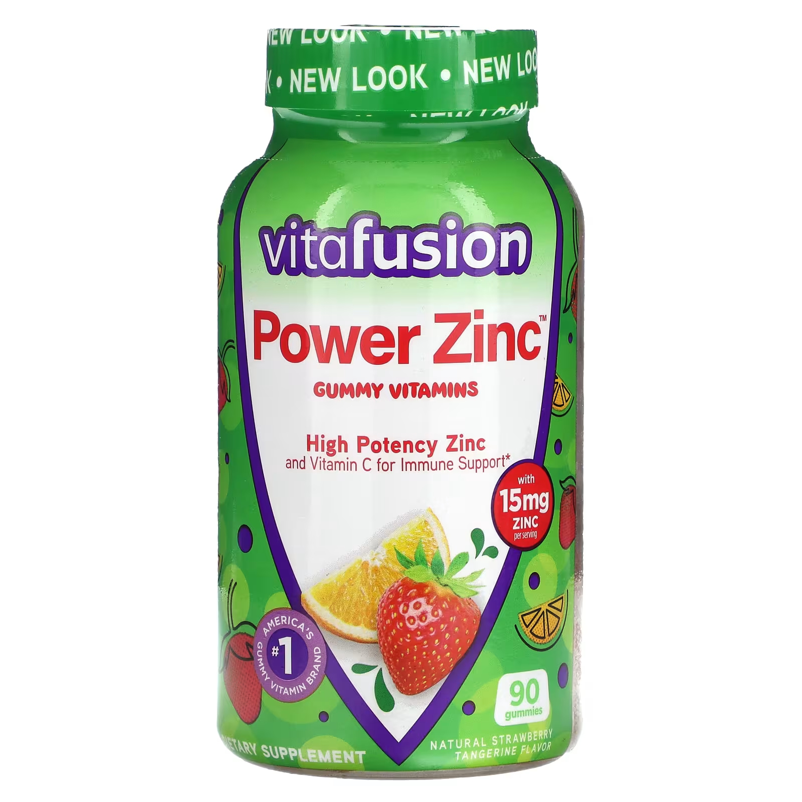 цена Витамины цинковые VitaFusion Power натуральная клубника и мандарин, 90 жевательных таблеток