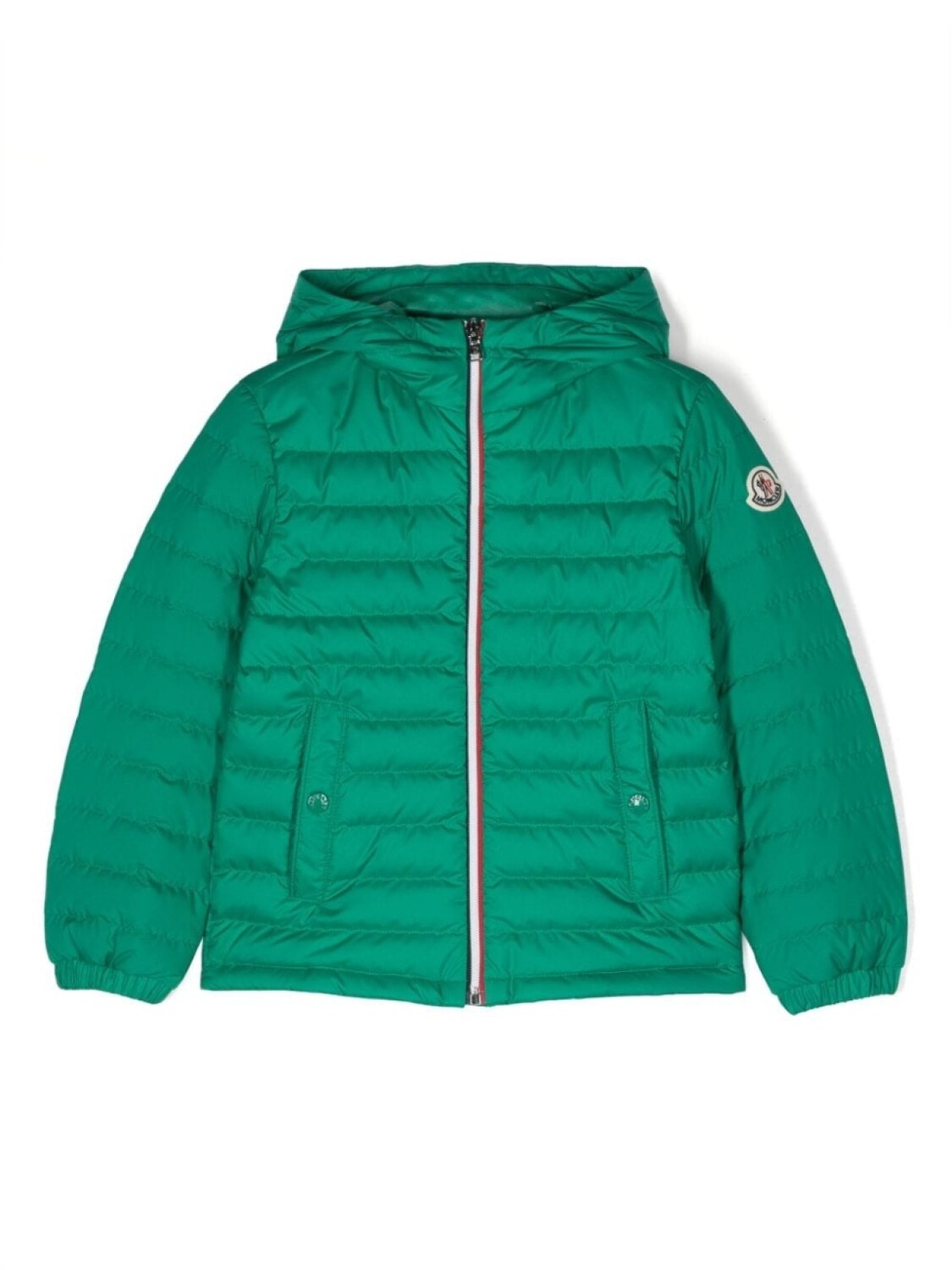 

Moncler Enfant куртка на молнии с отделкой в полоску, зеленый