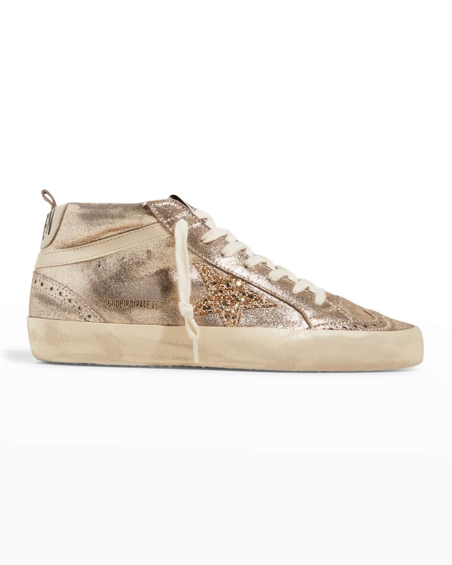 

Кроссовки Mid Star с эффектом металлик Golden Goose