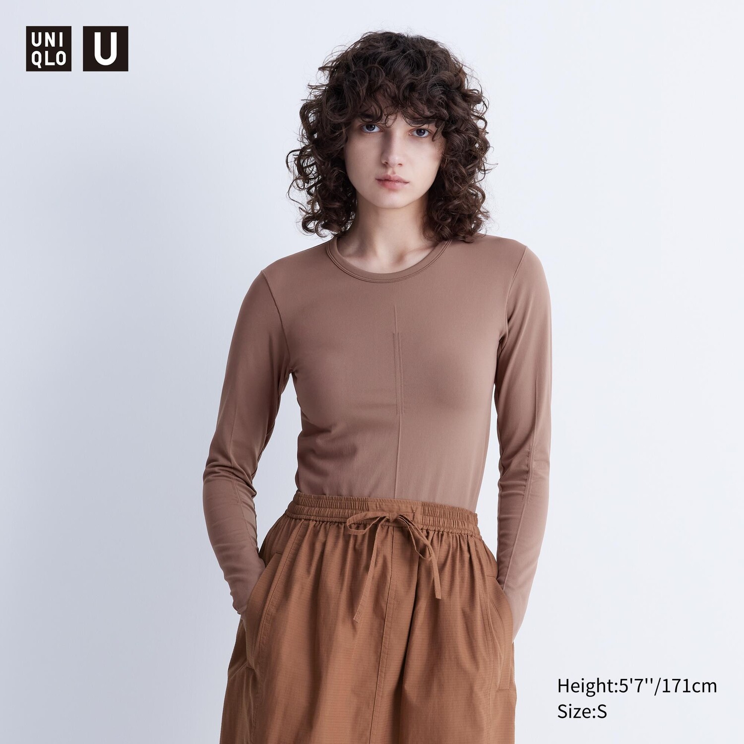 

Футболка аиризм UNIQLO, коричневый