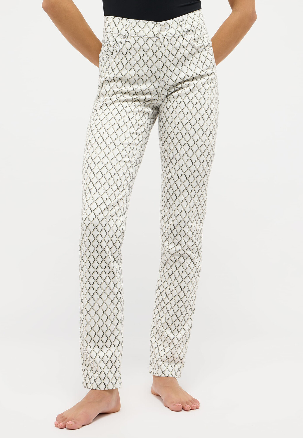 

Брюки ANGELS Casualpants Hose Cici mit Graphic Print, цвет elfenbein