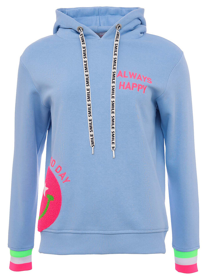 

Толстовка Zwillingsherz Hoodie Always Happy, светло-синий