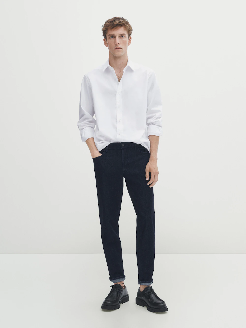 

Координационные джинсы с зауженным кроем Massimo Dutti, индиго