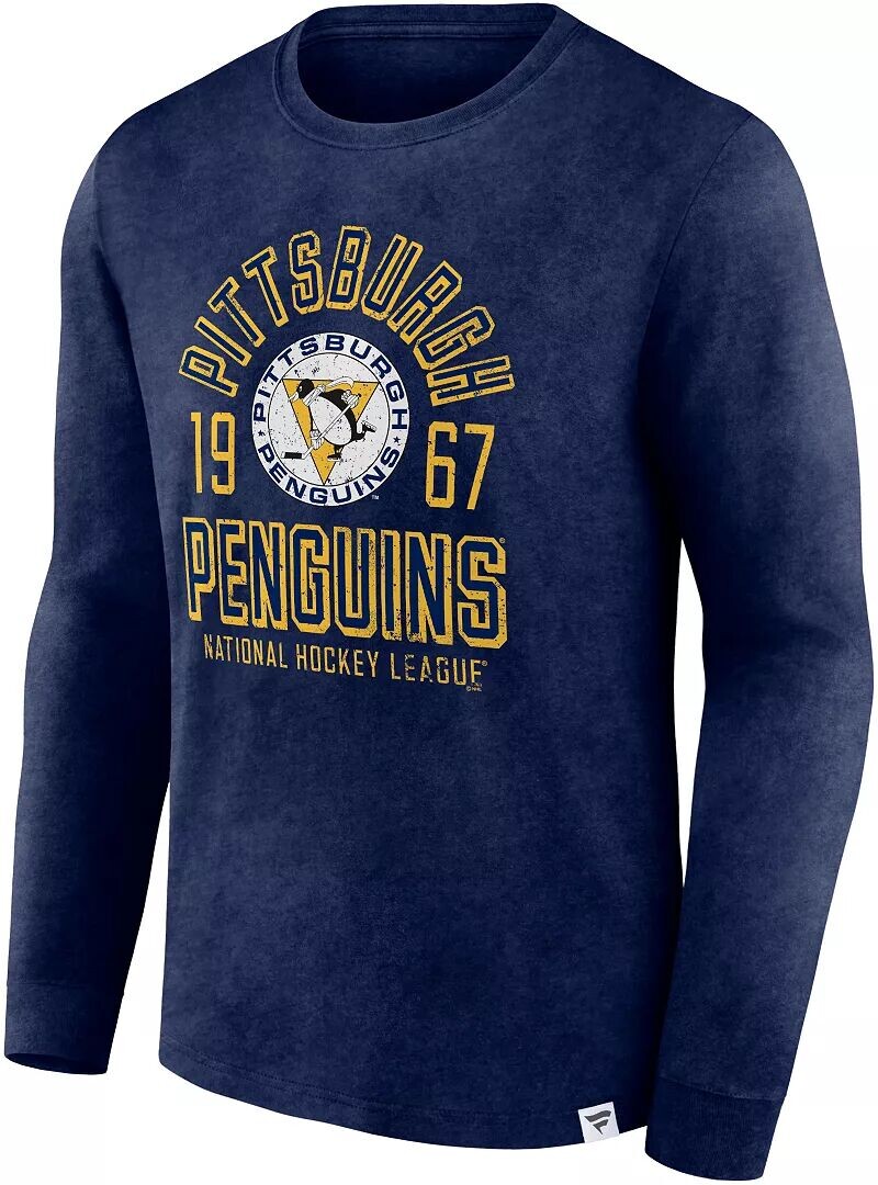 

Темно-синяя рубашка с длинным рукавом NHL Pittsburgh Penguins Vintage Bi-Blend