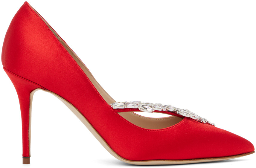 

Красные туфли Nadira на каблуках Manolo Blahnik