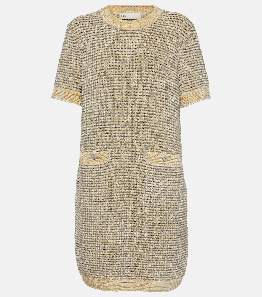 

Бархатное мини-платье в полоску Tory Burch, мультиколор