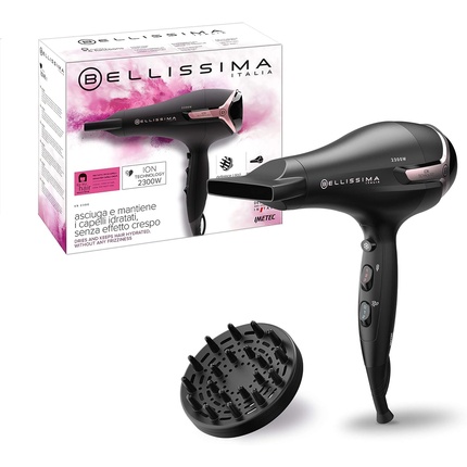 Фен K9 2300 увлажняет волосы без эффекта вьющихся волос Ионная технология 2300 Вт 8 комбинаций воздушного потока щипцы для завивки волос, Bellissima фен bellissima k9 2300