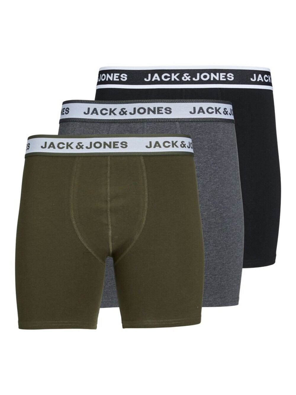 

Трусы боксеры JACK & JONES, серый/зеленый/черный