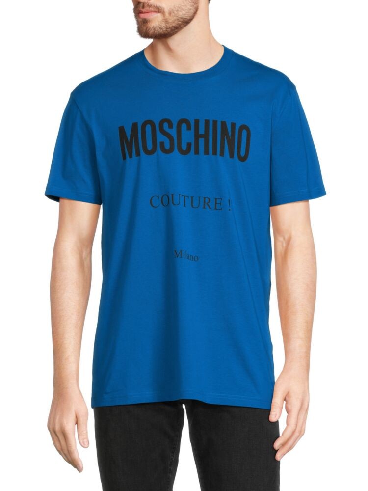 

Футболка с круглым вырезом и логотипом Milano Moschino, синий