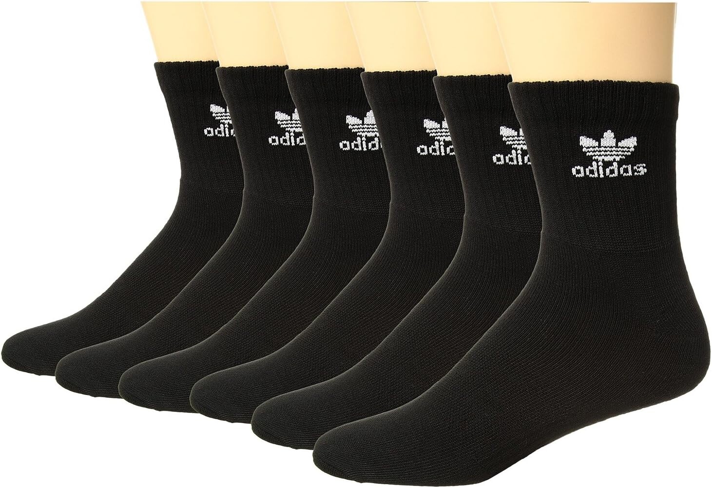 

Носки Originals Trefoil, четверть пары, 6 шт. adidas, цвет Black/White